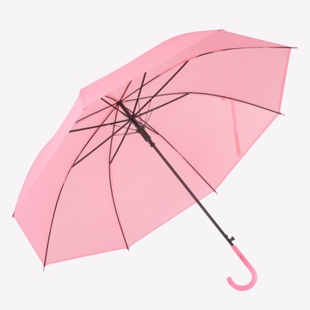 Umbrella - semi -automatic “plain” cane, 8 spokes, r = 46 cm, pink color-2