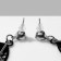 Earrings hanging "leaves" trio, black and white color in silver, 8 cm