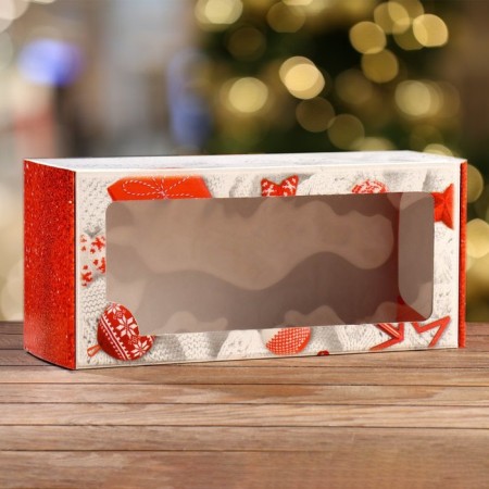 Self -charged box, with a window, "Hard gifts 2", 16 x 35 x 12 cm