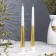 A set of antique candles, 2.3x 24.5 cm, 5 hours, 55 g, 2 pieces, golden-white