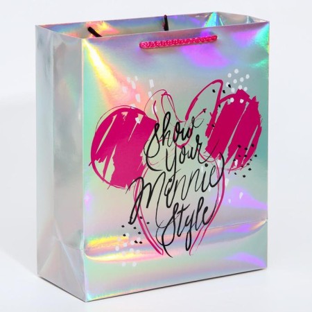 Gift package, 25x21x10 cm, holography, packaging, Minnie Mouse-1