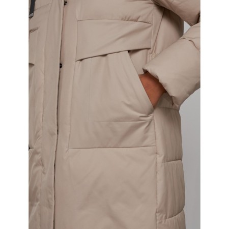 Coat insulated winter female, size 44, beige color-10