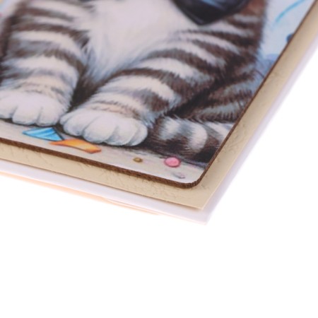 Money envelope "Happy Birthday!" Cat with a cap, handmade, 16x8 cm-2