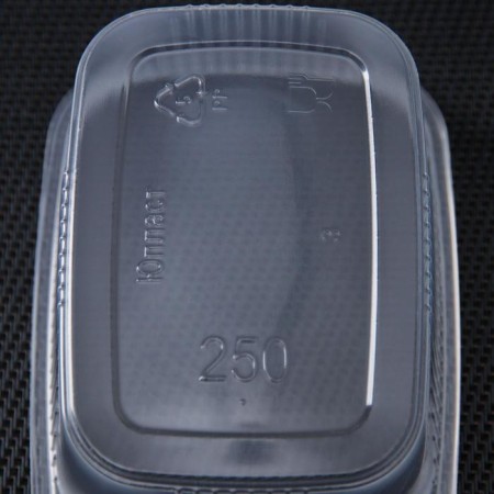 A set of plastic disposable containers, 250 ml, 10.8 × 8.2 cm, 5 pcs, with a lid, the color is transparent-3