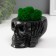 Kashpo concrete "Skull Silence" with moss 6.5x10 cm black (moss green stabilized)