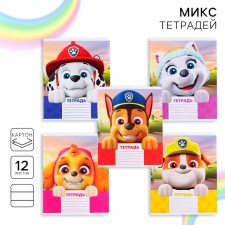 Notebook 12 sheets in a ruler, 5 types of mix, cover coated cardboard, puppy patrol