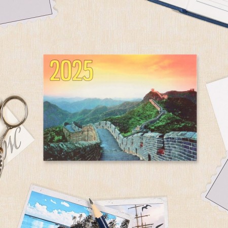 Pocket calendar "World attractions" 2025, 7x10 cm, mix-5