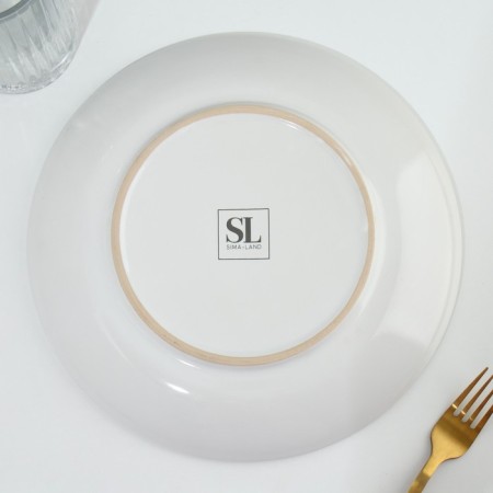 Ceramic plate "Fern", 25.5 cm, white color-4
