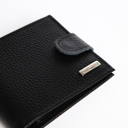 Women's wallet on the button, Textura, black color-3