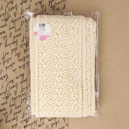 Knitted lace, 115 mm × 10 ± 1 m, beige color-3