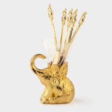 A set of spoons on the stand 