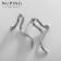 Earrings Metal Xuping snake, white color in silver