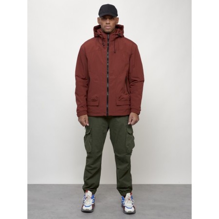 Male spring jacket, size 58, burgundy color-4