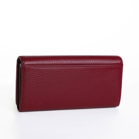 Women's wallet on a magnet, burgundy color-1