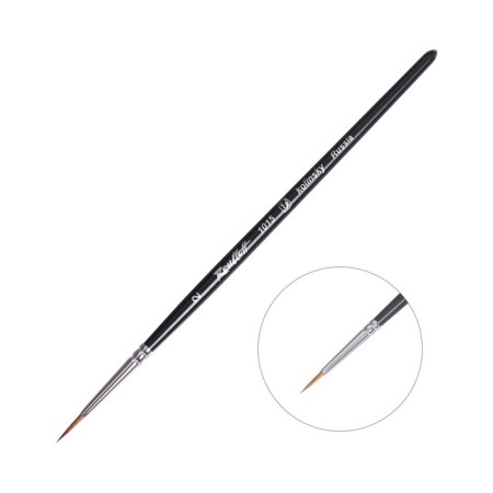 Brush of columns Round, RUBLOFF series 1015 No. 2, short handle, black matte/white clip