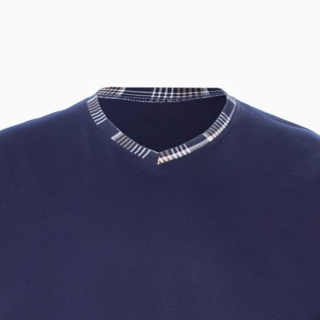 Kit (T -shirt/shorts) male, blue color/cage, size 66-6