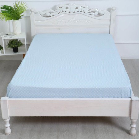 Silent on the elastic band ATRA 180x200x20, Vichi blue calico 120g/m, HL100%