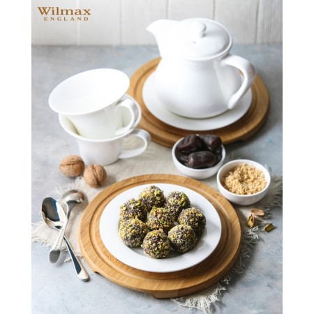 Tea steam porcelain Wilmax, 2 items: a cup 400 ml, a saucer d = 18.4 cm, white color-3