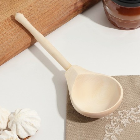 Spoon half -bastard, without painting, chemical, 19 × 6 cm