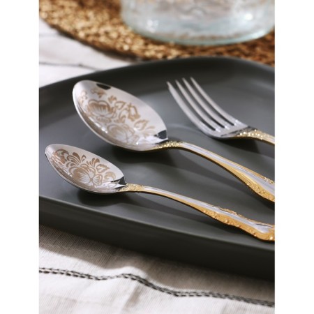 A set of cutlery "Troika", 18 items, thickness 2 mm, artistic painting on nitride-titano coating-1