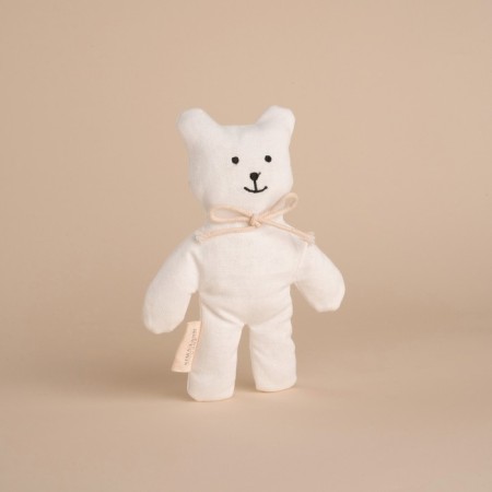 Soft toy "Bear" with a bow, 17 cm, white color-3
