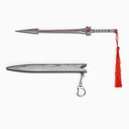 Souvenir weapon suspended mini "Genshin Sword", keychain, 20 cm, silver-3