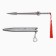 Souvenir weapon suspended mini "Genshin Sword", keychain, 20 cm, silver