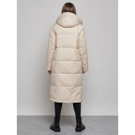 Coat insulated winter female, size 42, light-beige color-3