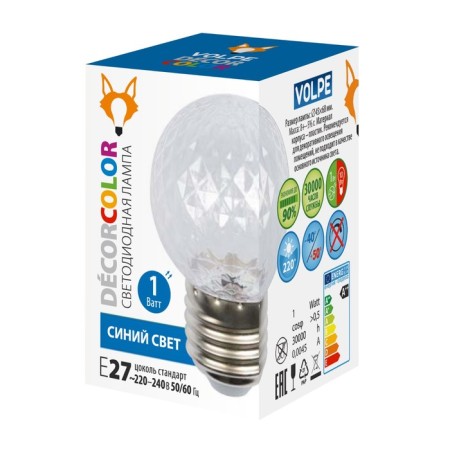 LED LED Uniel, E27, 1 W, glow blue-6