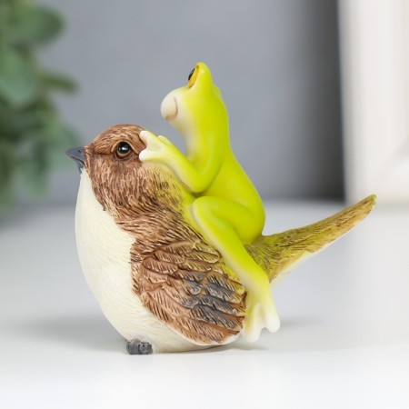 Souvenir Polystone "Frog on the thorns" 6x3x5.4 cm-3