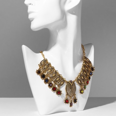 The necklace "India" ovals, color in black gold, 30 cm