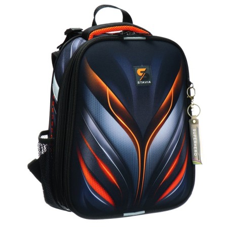 School backpack 38 x 30 x 16 cm, ergonomic back, Stavia "BiSport", gray-1