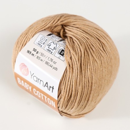 Yarn "Baby Cotton" 50% acrylic 50% cotton 165m/50g (405 beige)-1
