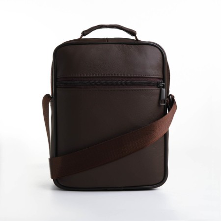 Male bag on lightning, long belt, brown color-3
