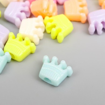 Beads for creativity plastic "Crown. Pastel colors" set 44 pcs 15 g 1.3x1 cm-1