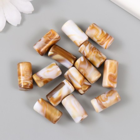 Beads for creativity plastic "Coffee with milk. Cylinder" set 20 g 1x1x1.9 cm-1