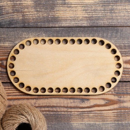 Holler blank "oval with parallel sides", bottom plywood 3 mm, size 20 × 10 cm