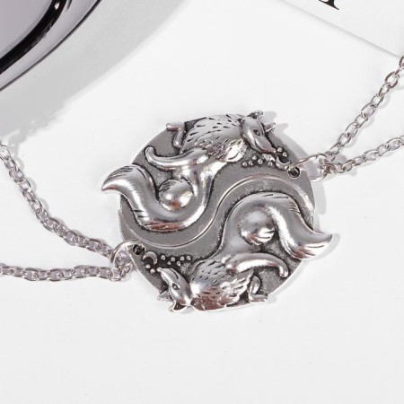 Kulons "Demetrons" Wolves Yin-Yang, Color silver, 45 cm