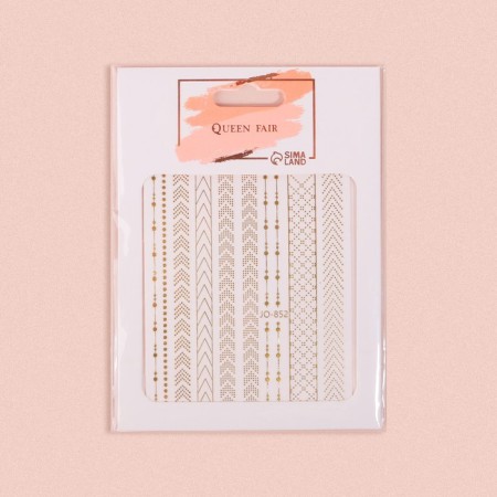 Nail stickers "Decoration", metallized, golden color-2