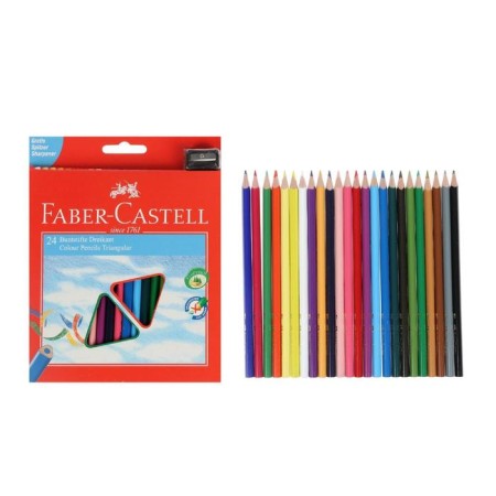 Pencils 24 colors Faber-Castell Eco three-sided with a grinder, cardboard box