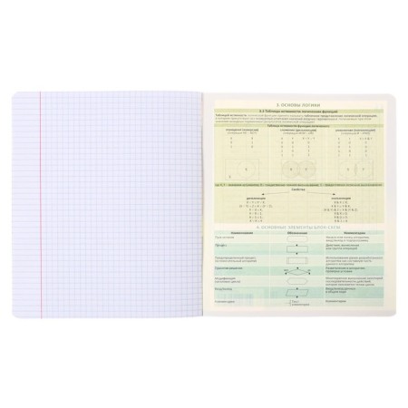 Subject notebook, 36 sheets, cage, computer science, erichkrause "Timeline", coated cardboard, Bloc Offset 100%, information block-4