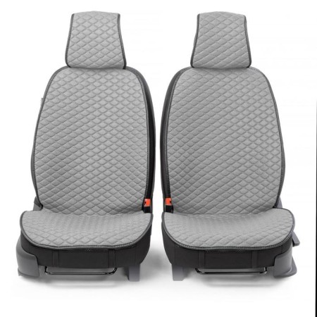 Front seats Car Performance, 2 pcs, Fiberflax (Len), Romb, Gray-1