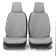 Front seats Car Performance, 2 pcs, Fiberflax (Len), Romb, Gray