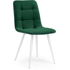 Stool on a metal frame chilli metal/velor, white/green 44x50x85 cm