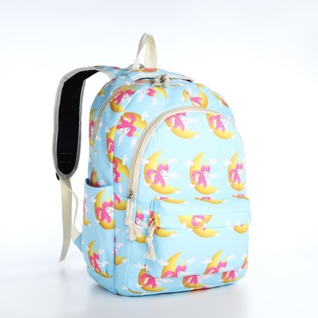 Set of a youth backpack from textiles, a shoper bag, blue color-4
