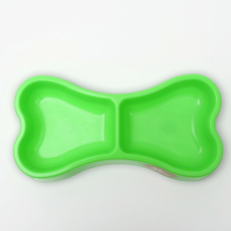 Bone bowl of double, 2 x 200 ml, 24.5 x 13 x 3.5 cm, green-1