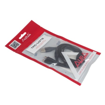 Charged cable AURA TPC-U31B usb-micro/USB C/Lighting, 12 V, length 1.2 m, black color black-1
