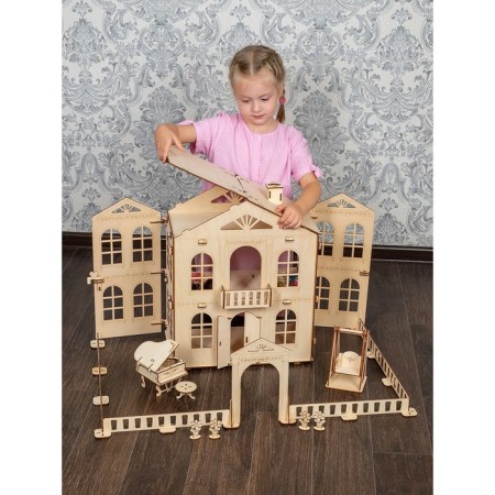 Designer Puppet House "Swing" for medium -sized furniture dolls-1