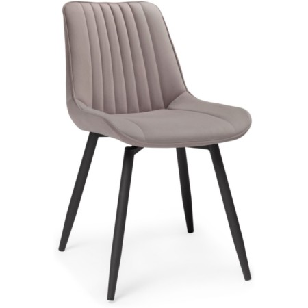 Stool on a metal frame Seda spinning metal/velor, black/latte 50x56x82 cm-1