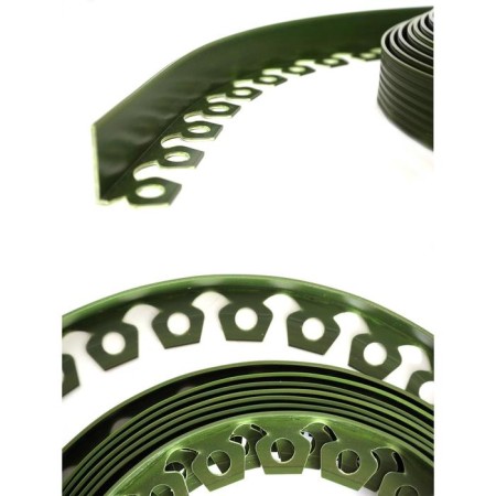 Garden plastic curb, 55 mm, green, 10 m + 30 stakes, "mango"-1